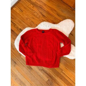 Gap Women’s 100% Cotton Cableknit Fisherman’s Sweater Size L